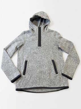 Lululemon Fleece & Thank You Pullover in Heathered White / Battleship